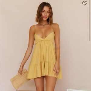 NWT Fortunate One Vanny Dress Mustard Size 4